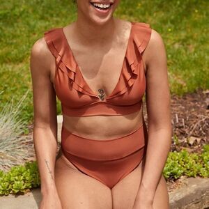 Aerie High Cut Cheeky Bikini Bottom Size Small